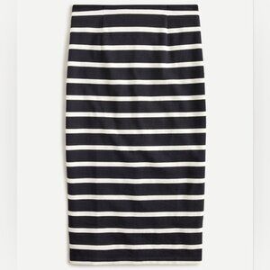 New! J Crew sz 4 Knit Pencil Skirt Black White Striped NWT